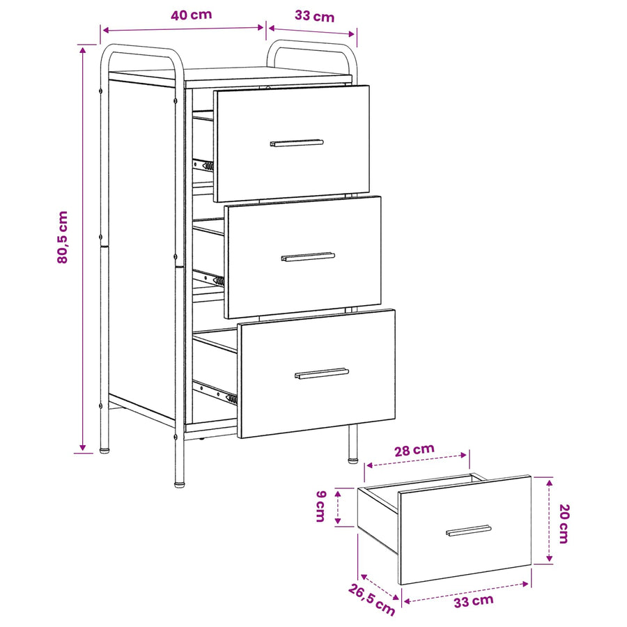 Dressoir Artisanaal eiken 97 x 33 x 81 cm Bewerkt hout