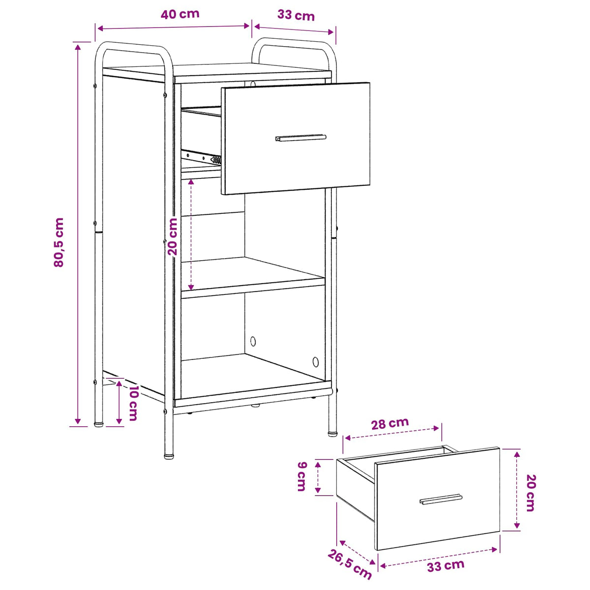 Dressoir Grijs Sonoma 97 x 33 x 81 cm Bewerkt hout