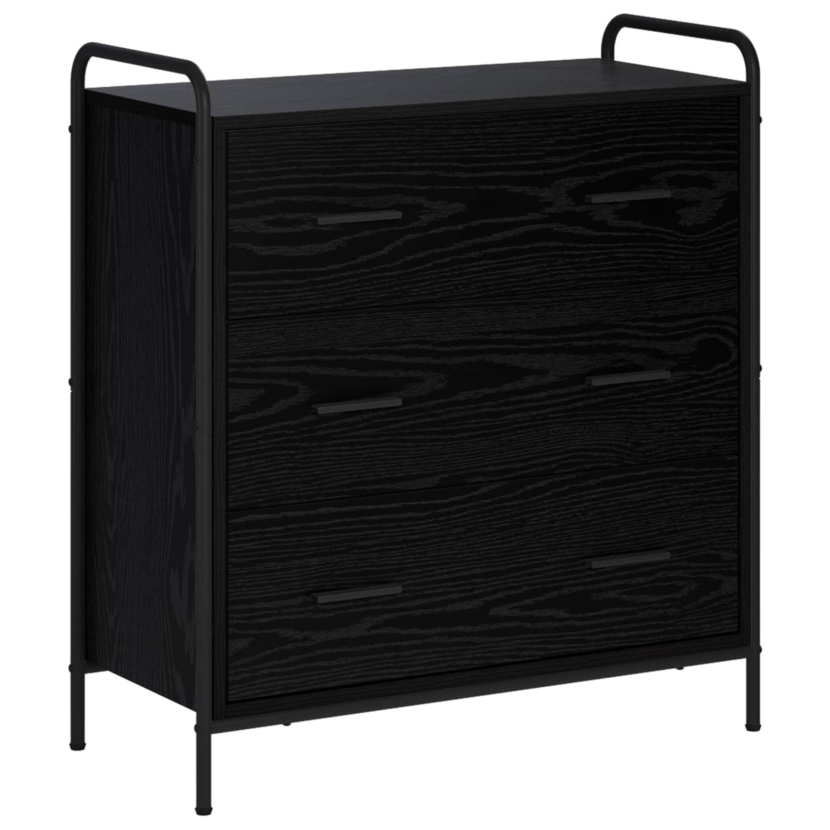 Dressoir Zwart eiken 97 x 33 x 81 cm Bewerkt hout