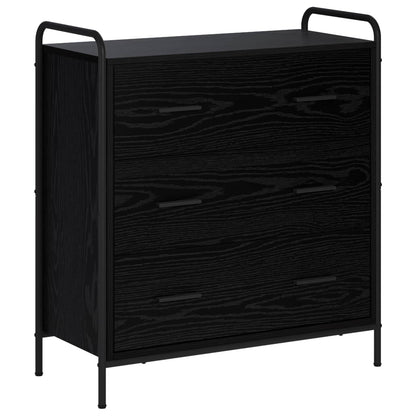 Dressoir Zwart eiken 97 x 33 x 81 cm Bewerkt hout