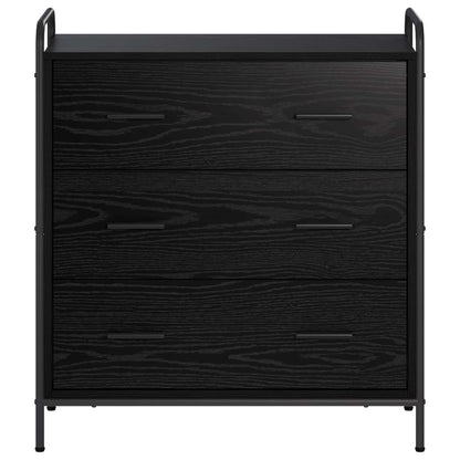 Dressoir Zwart eiken 97 x 33 x 81 cm Bewerkt hout