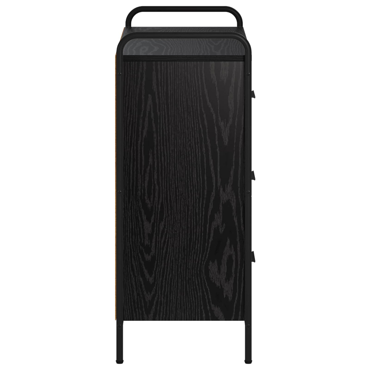Dressoir Zwart eiken 97 x 33 x 81 cm Bewerkt hout
