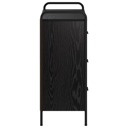 Dressoir Zwart eiken 97 x 33 x 81 cm Bewerkt hout