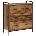 Dressoir oud hout 73x33x81 cm met 3 lades