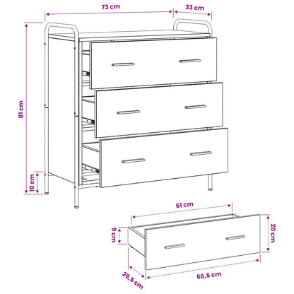 Dressoir Oud hout 97 x 33 x 81 cm Bewerkt hout