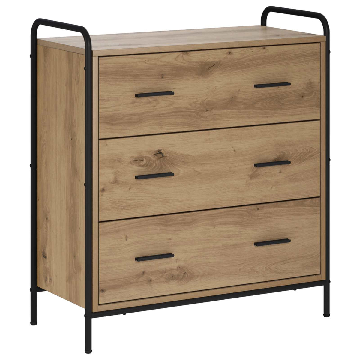 Dressoir Artisanaal eiken 97 x 33 x 81 cm Bewerkt hout