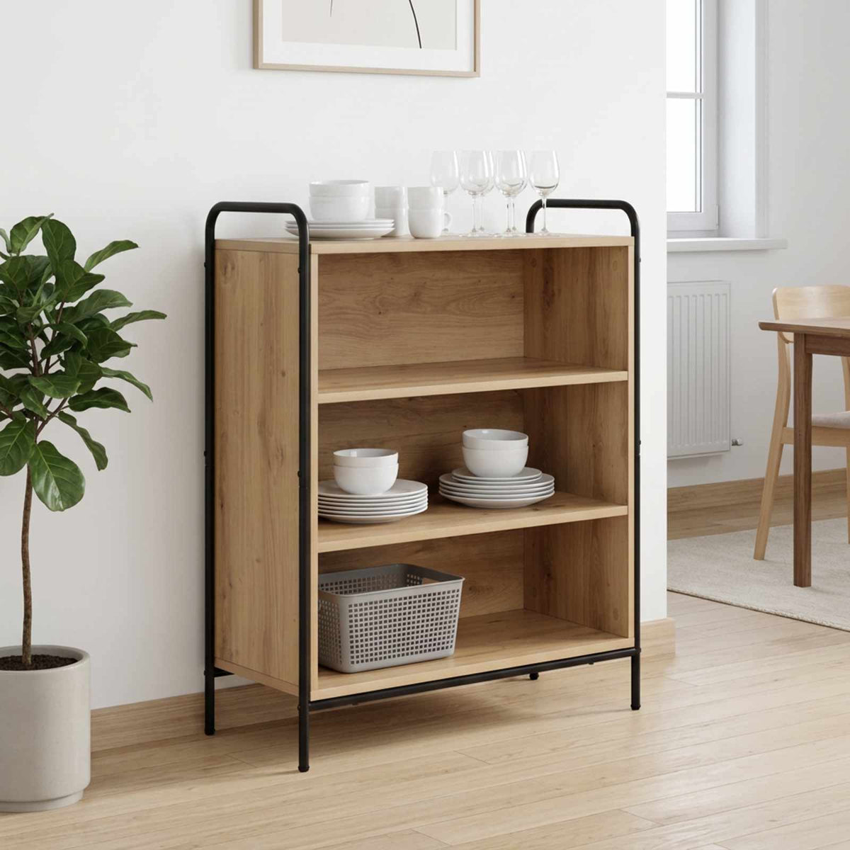 Dressoir Artisanaal eiken 97 x 33 x 81 cm Bewerkt hout