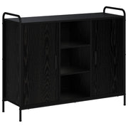Dressoir zwart eiken 98.5x33x81 cm bewerkt hout