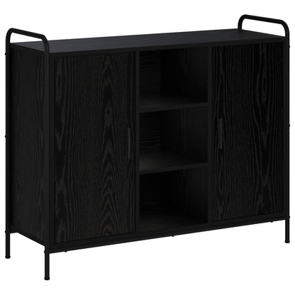 Dressoir Zwart eiken 97 x 33 x 81 cm Bewerkt hout