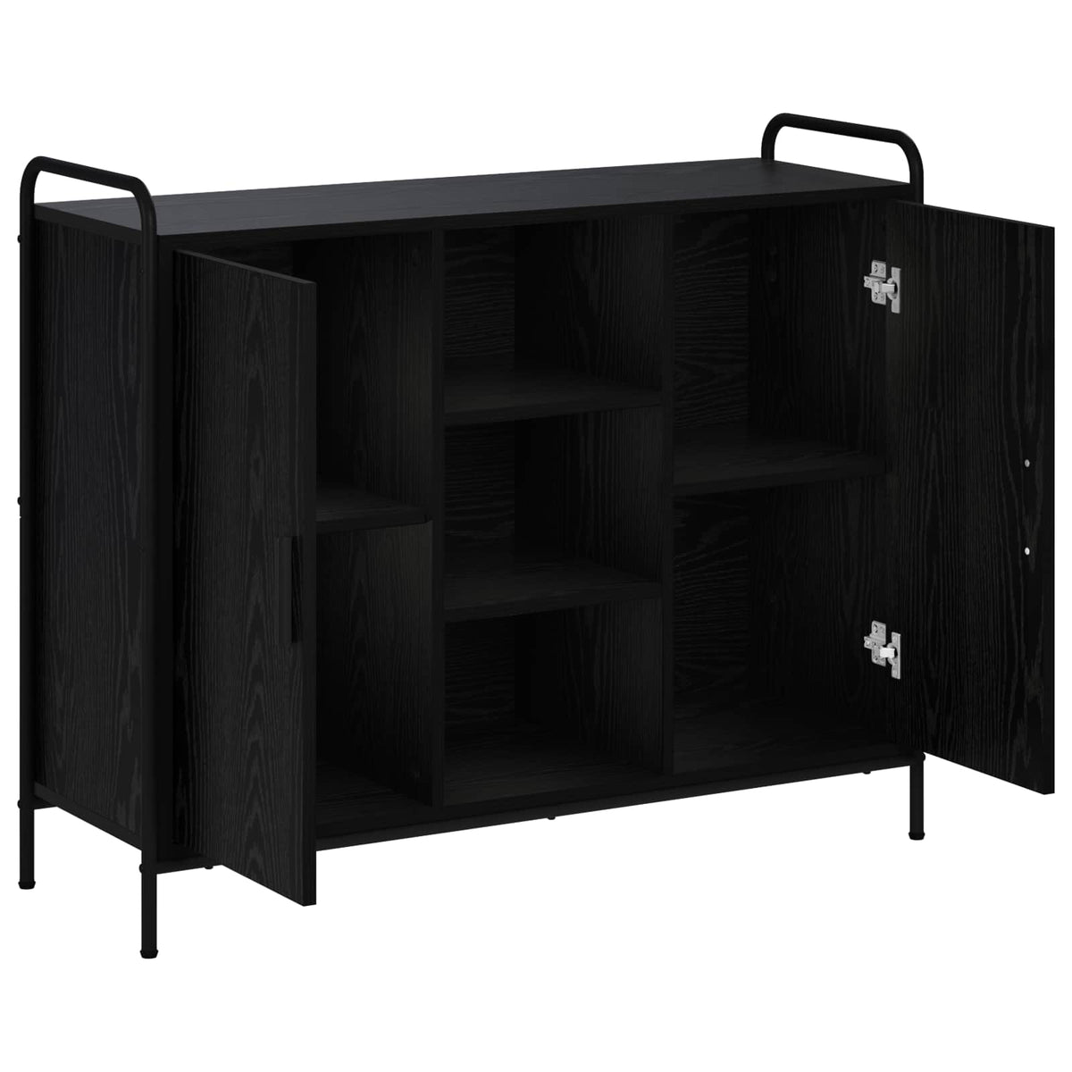 Dressoir Zwart eiken 97 x 33 x 81 cm Bewerkt hout