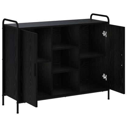 Dressoir Zwart eiken 97 x 33 x 81 cm Bewerkt hout