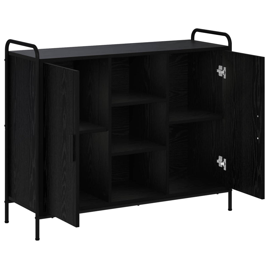 Dressoir Zwart eiken 97 x 33 x 81 cm Bewerkt hout