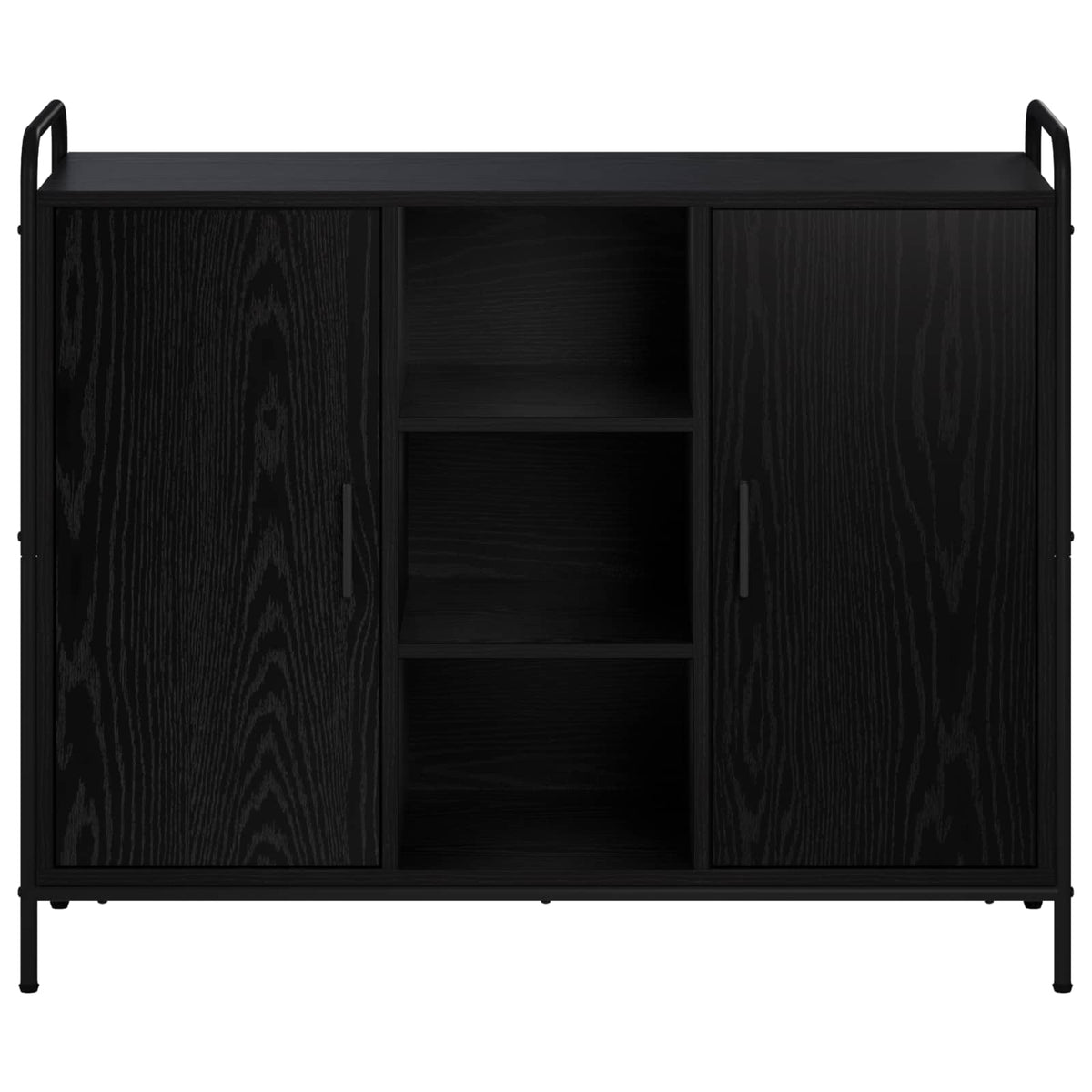 Dressoir Zwart eiken 97 x 33 x 81 cm Bewerkt hout