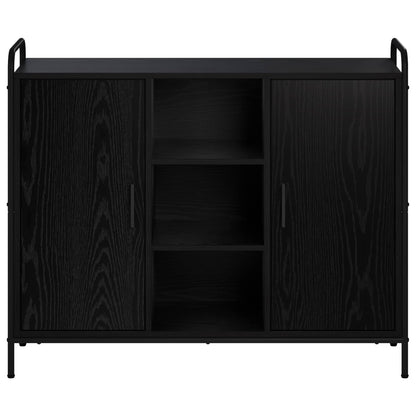 Dressoir Zwart eiken 97 x 33 x 81 cm Bewerkt hout