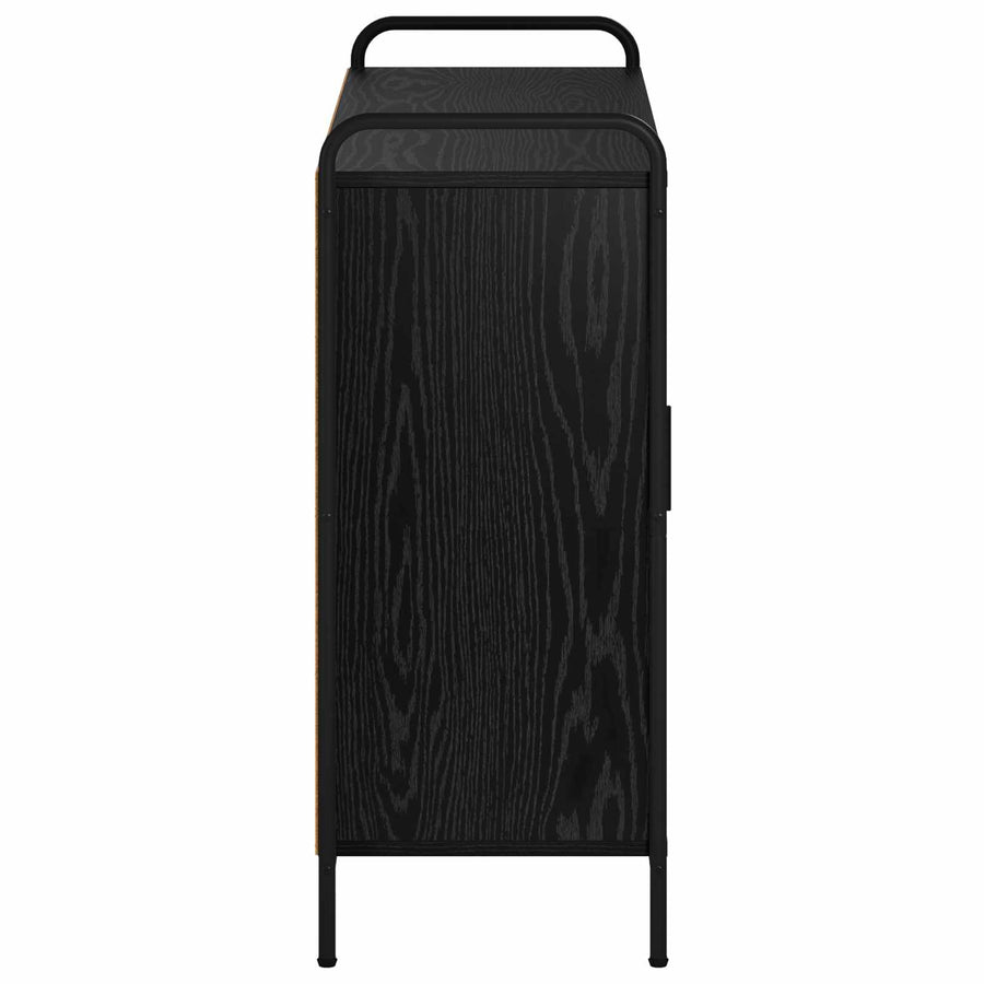 Dressoir Zwart eiken 97 x 33 x 81 cm Bewerkt hout