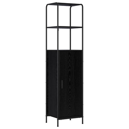 Hoge kast Zwart eiken 40 x 33 x 161 cm Bewerkt hout