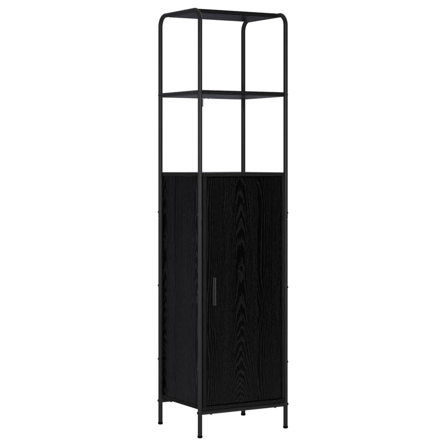 Hoge kast Zwart eiken 40 x 33 x 161 cm Bewerkt hout