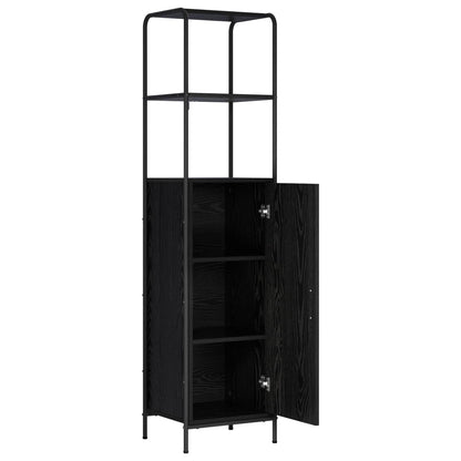 Hoge kast Zwart eiken 40 x 33 x 161 cm Bewerkt hout