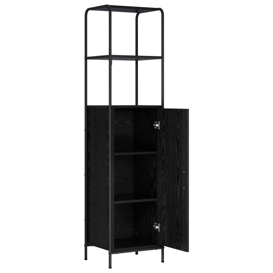 Hoge kast Zwart eiken 40 x 33 x 161 cm Bewerkt hout
