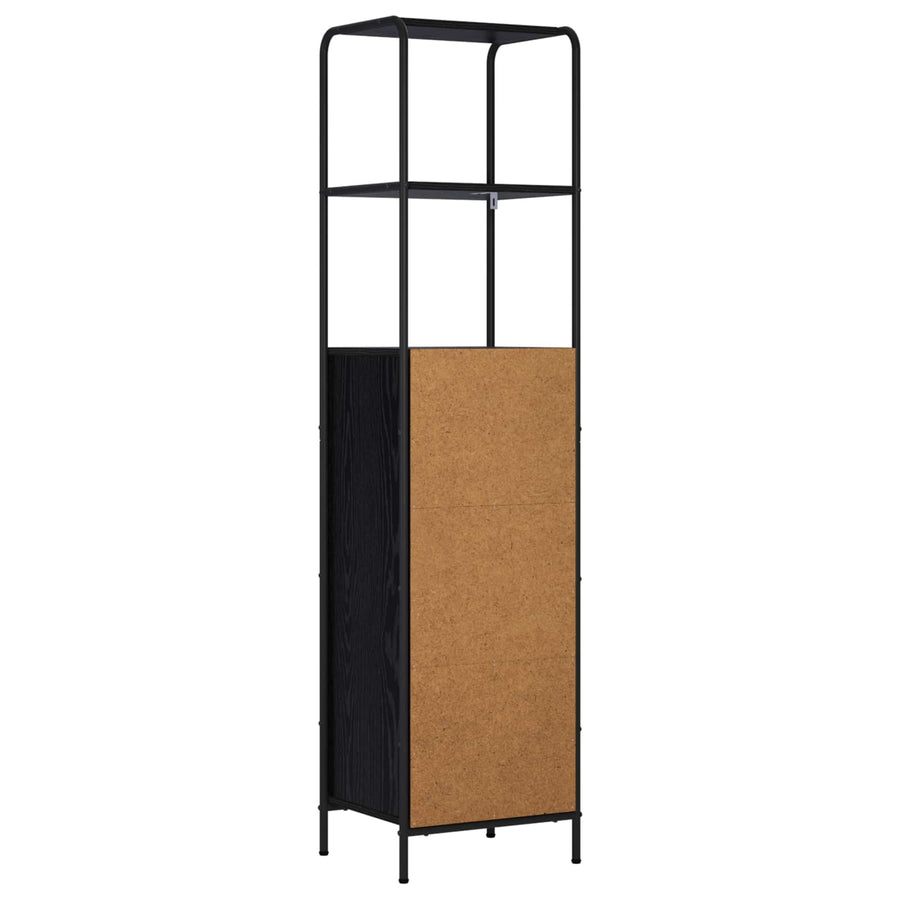 Hoge kast Zwart eiken 40 x 33 x 161 cm Bewerkt hout