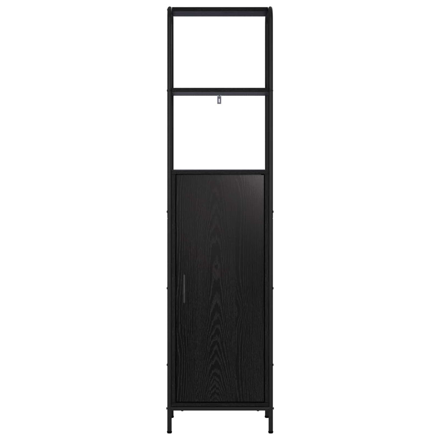 Hoge kast Zwart eiken 40 x 33 x 161 cm Bewerkt hout