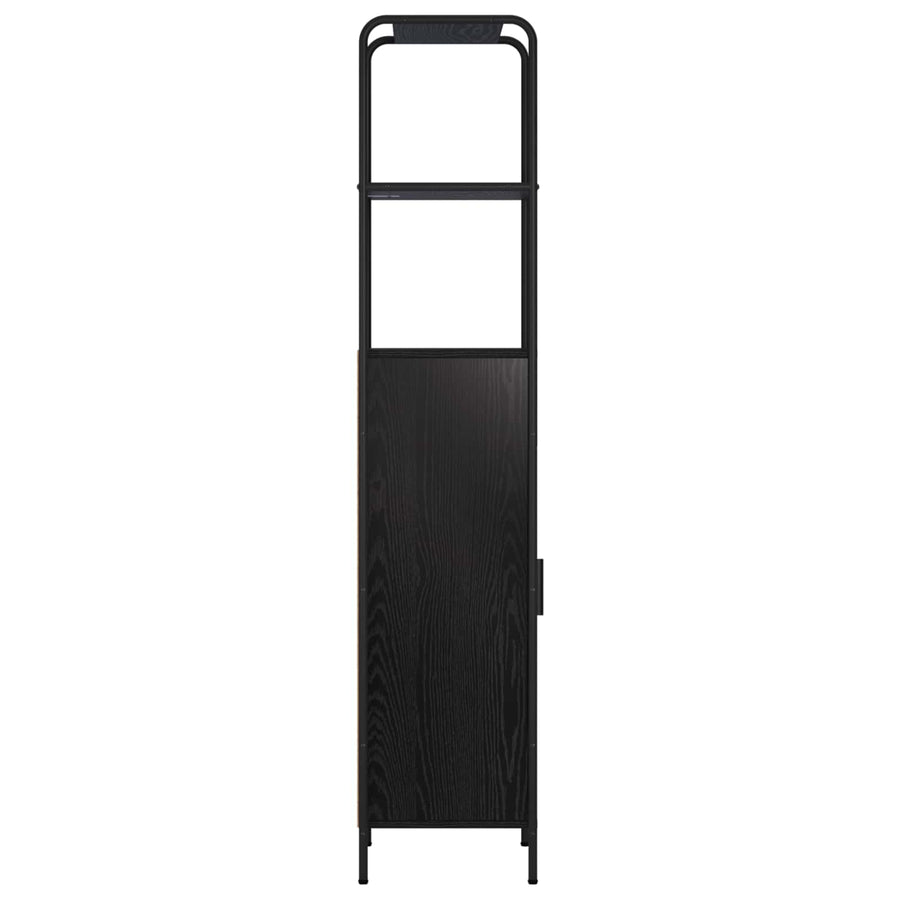 Hoge kast Zwart eiken 40 x 33 x 161 cm Bewerkt hout