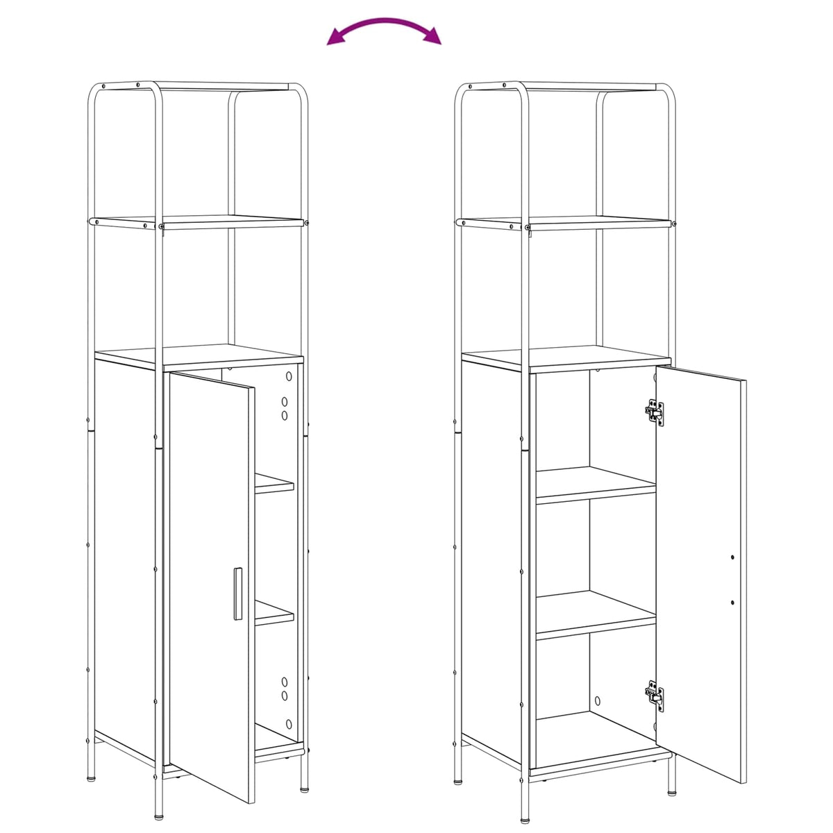 Hoge kast Sonoma Eiken 40 x 33 x 161 cm Bewerkt hout