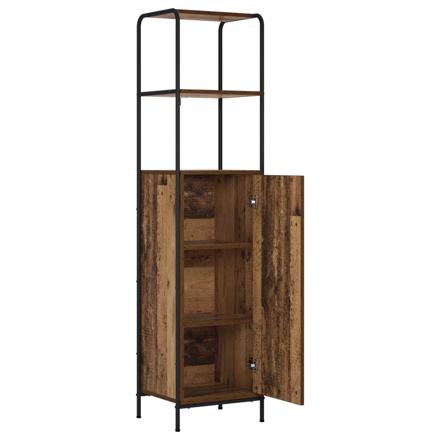 Hoge kast Oud hout 40 x 33 x 161 cm Bewerkt hout