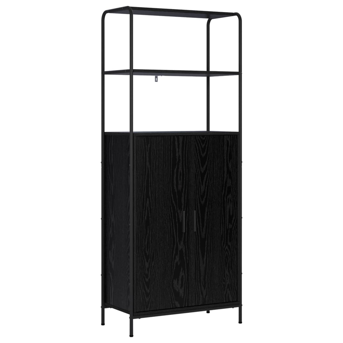 Hoge kast Zwart eiken 40 x 33 x 161 cm Bewerkt hout
