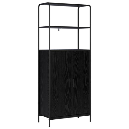 Hoge kast Zwart eiken 40 x 33 x 161 cm Bewerkt hout