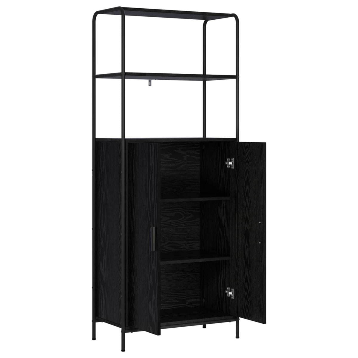 Hoge kast Zwart eiken 40 x 33 x 161 cm Bewerkt hout