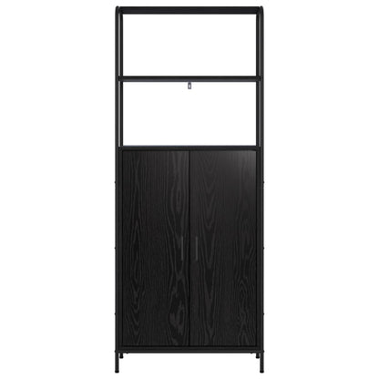 Hoge kast Zwart eiken 40 x 33 x 161 cm Bewerkt hout