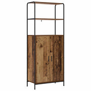 Hoge kast 65x33x161 cm oud hout bewerkt hout