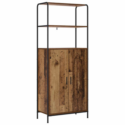 Hoge kast Oud hout 40 x 33 x 161 cm Bewerkt hout