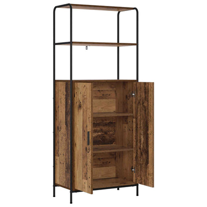 Hoge kast Oud hout 40 x 33 x 161 cm Bewerkt hout