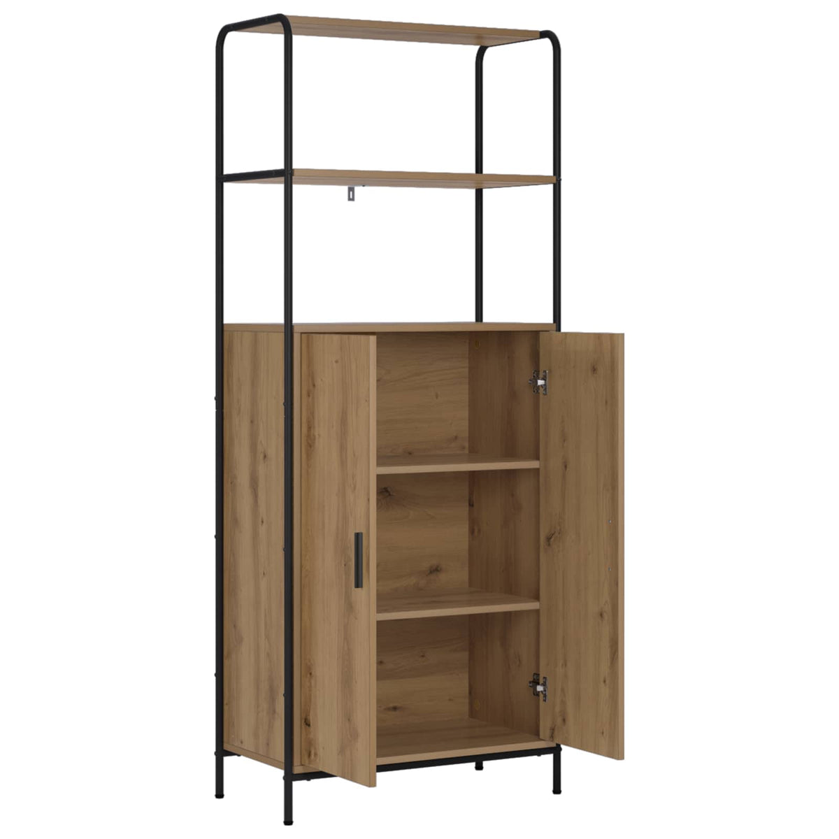 Hoge kast Artisanaal eiken 40 x 33 x 161 cm Bewerkt hout