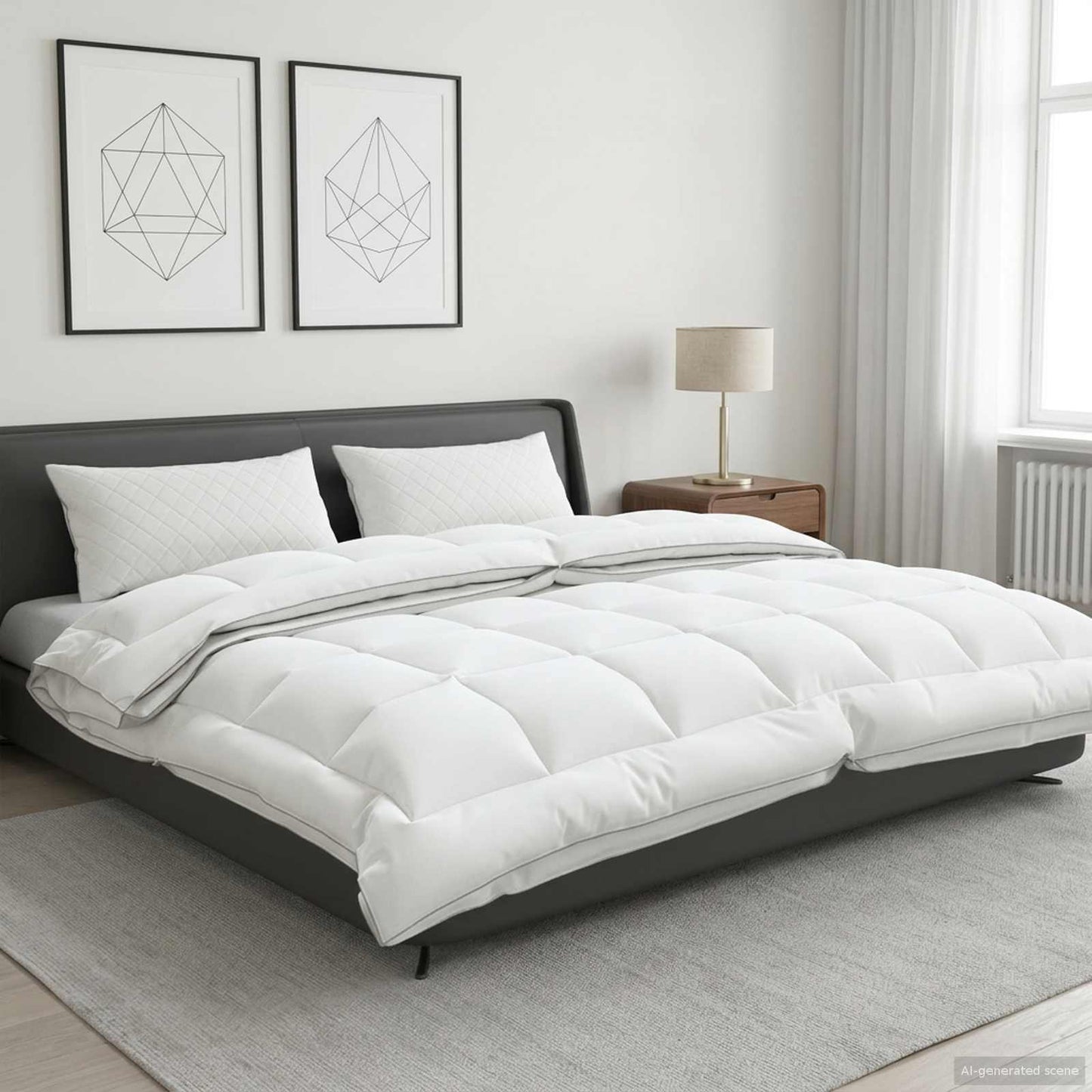 Dekbed TRIER 220x260cm 4 seizoenen 140+220GSM Wit