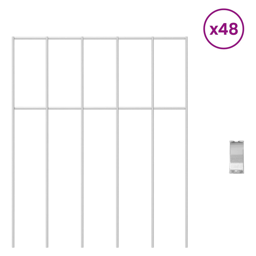 Tuin schuttingpaneel 48 pcs Gegalvaniseerd staal Zilverkleurig