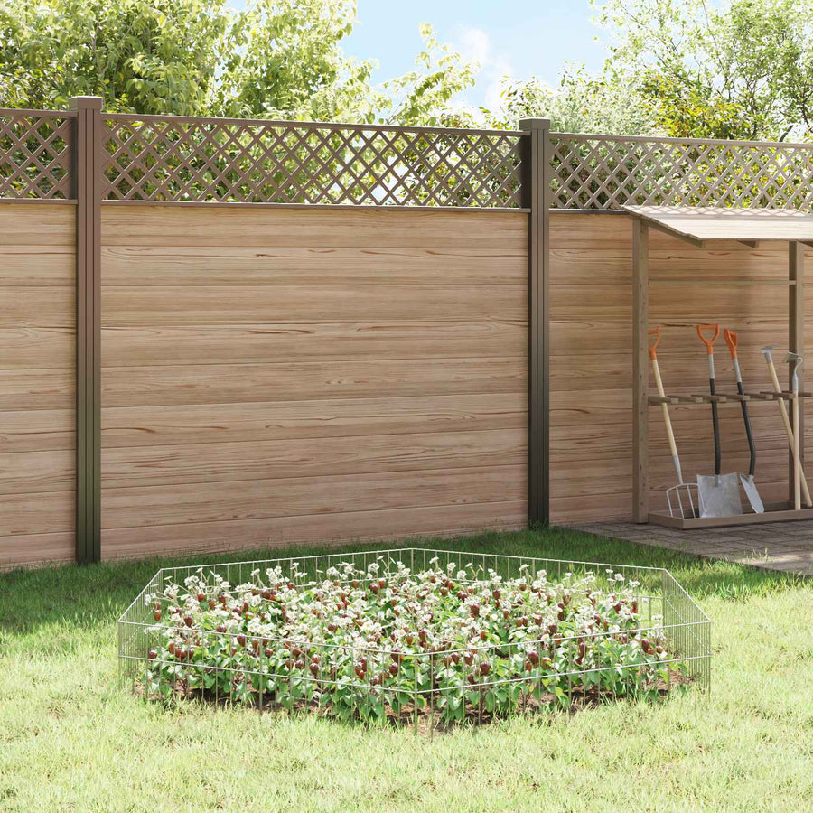 Tuin schuttingpaneel 12 pcs Gegalvaniseerd staal Zilverkleurig
