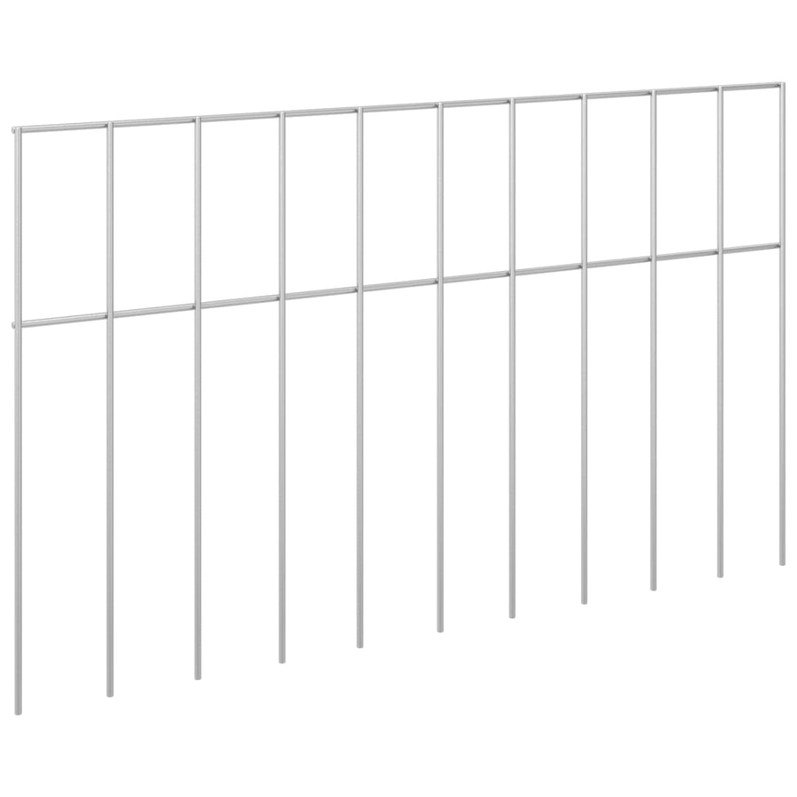 Tuin schuttingpaneel 12 pcs Gegalvaniseerd staal Zilverkleurig