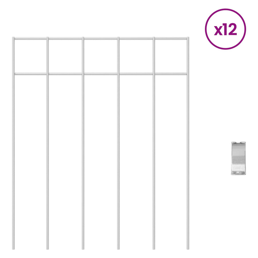 Tuin schuttingpaneel 12 pcs Gegalvaniseerd staal Zilverkleurig