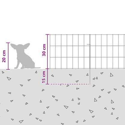 Tuin omheining met palen 12 pcs 35 x 30 cm Mesh Zilverkleurig