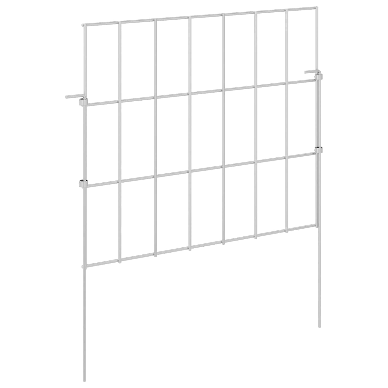 Tuin omheining met palen 24 pcs 35 x 30 cm Mesh Zilverkleurig