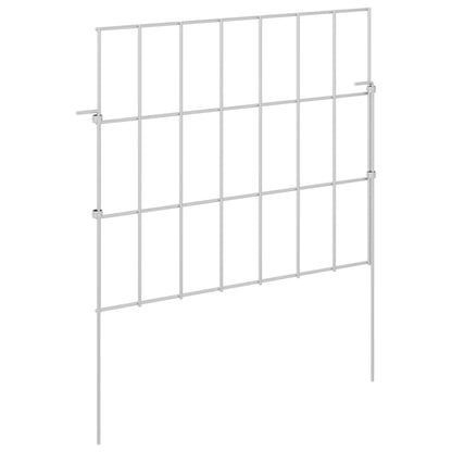 Tuin omheining met palen 24 pcs 35 x 30 cm Mesh Zilverkleurig