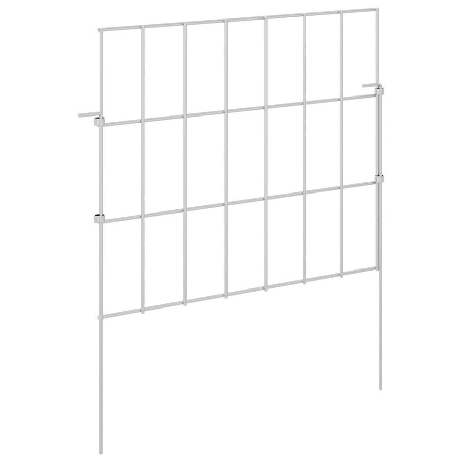Tuin omheining met palen 24 pcs 35 x 30 cm Mesh Zilverkleurig