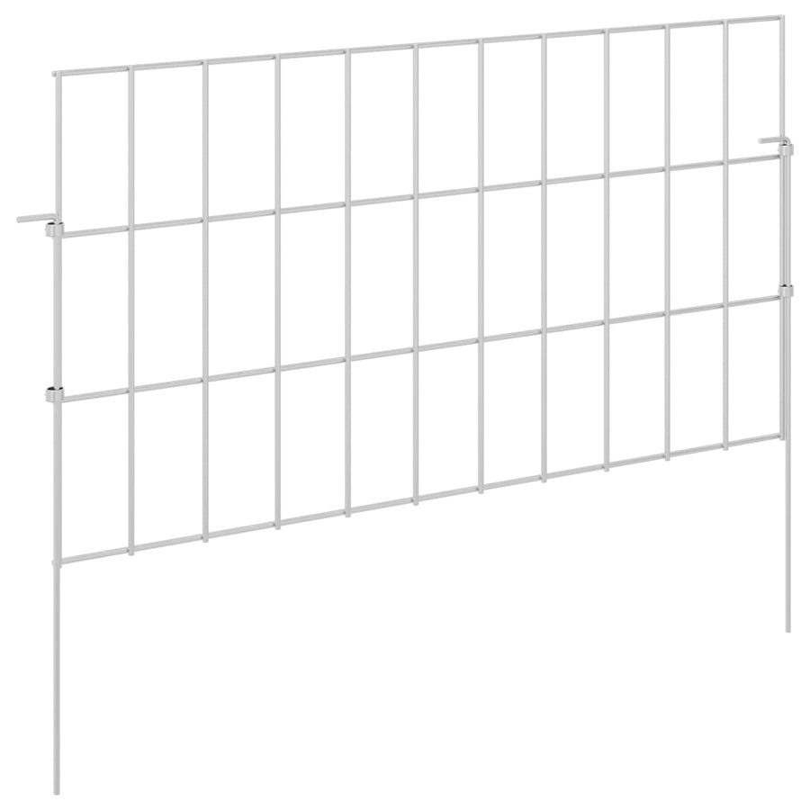 Tuin omheining met palen 48 pcs 55 x 30 cm Mesh Zilverkleurig