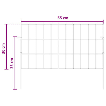 Tuin omheining met palen 48 pcs 55 x 30 cm Mesh Zilverkleurig