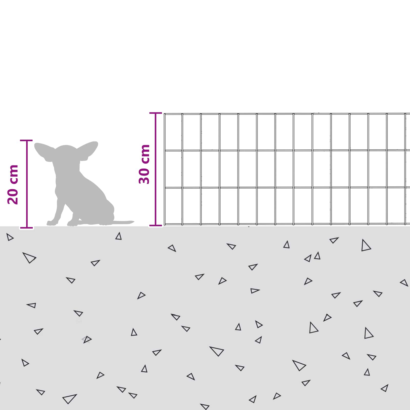 Tuin omheining met palen 12 pcs 75 x 30 cm Mesh Zilverkleurig