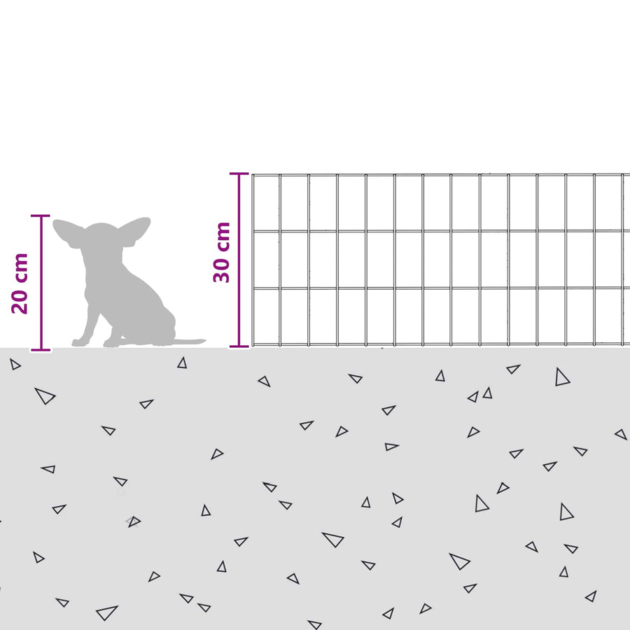 Tuin omheining met palen 12 pcs 75 x 30 cm Mesh Zilverkleurig
