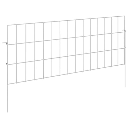 Tuin omheining met palen 48 pcs 75 x 30 cm Mesh Zilverkleurig